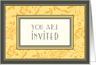 Orange Flowers Brunch Invitation Card