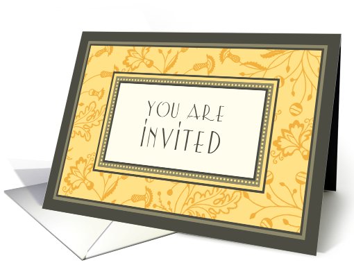 Orange Flowers Dinner Party Invitation card (556747)