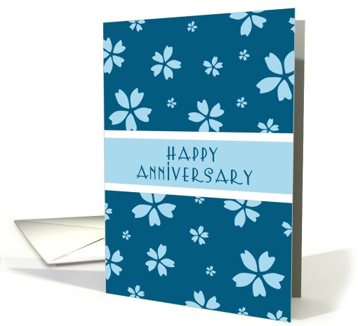 Blue Floral Employee Anniversary card (558550)