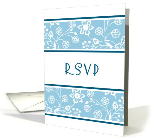 Blue Flowers RSVP card (559724)