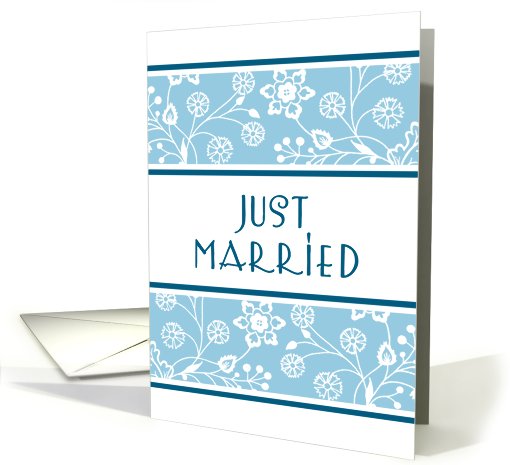 Blue Flowers Just Married card (565049)