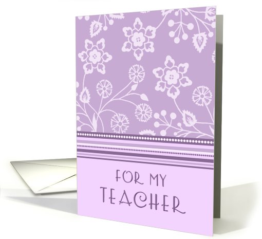 Purple Flowers Teacher Thank You card (565102)