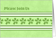 Green Flowers Business Invitation Card