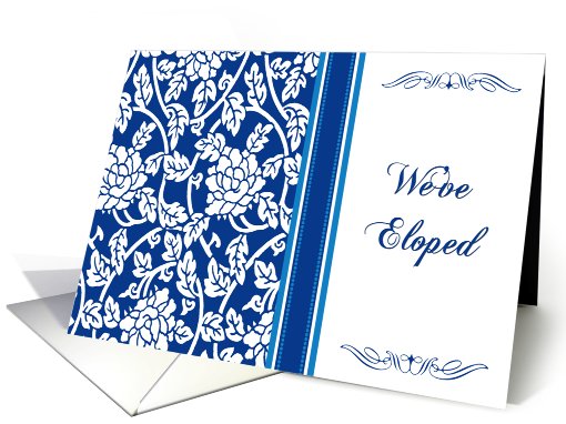 Blue Flowers Elopement Party Invitation card (576671)