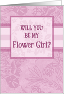 Purple Flowers Niece Flower Girl Invitation Card