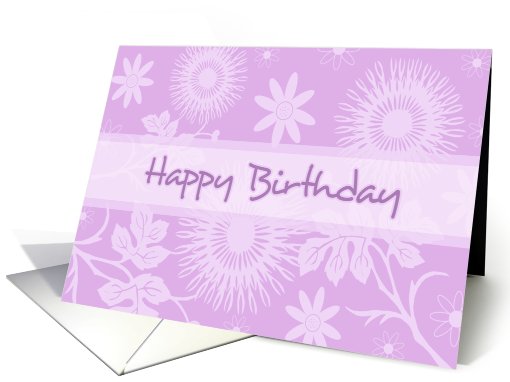 Purple Flowers Happy Birthday card (577479)