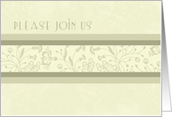 Beige Flowers Dinner Party Invitation Card