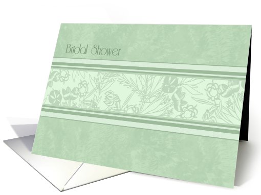 Green Flowers Bridal Shower Invitation card (578566)