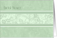 Green Flowers Bridal Shower Invitation Card