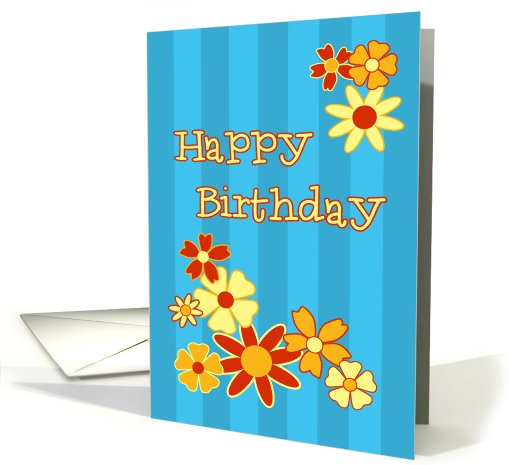 Flowers Happy Birthday card (579048)