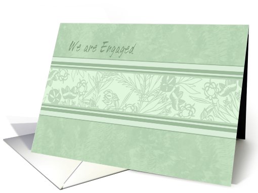 Green Flowers We're Engaged card (579155)