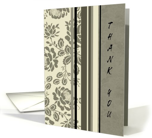 Tan Flowers Thank You card (580233)