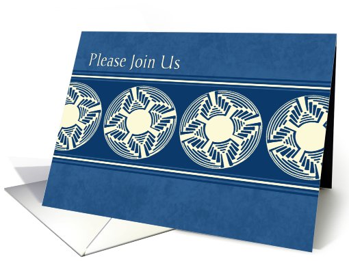 Blue and Beige Invitation card (580239)