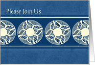 Blue and Beige Invitation Card