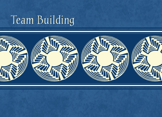 Blue Business Team Building Invitation Card