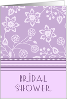 Purple Flowers Bridal Shower Invitation Card