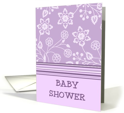 Purple Flowers Baby Shower for Girl Invitation card (580777)