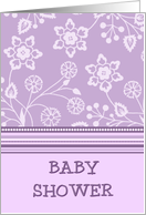 Purple Flowers Baby Shower Invitation Card