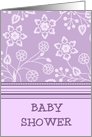 Purple Flowers Baby Shower Invitation Card