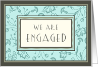 Turquoise We are Engaged Announcement Card