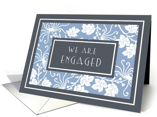 Blue Flowers Engagement Announcement card (581968)