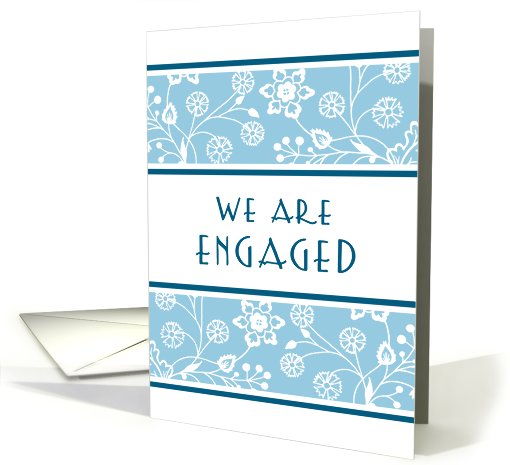 Blue Flowers Engagement Announcement card (581970)