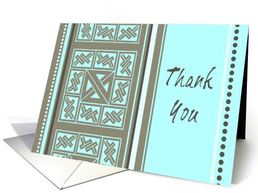 Turquoise Design Business Thank You card (581986)