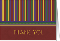 Red Stripes Business Thank You Card
