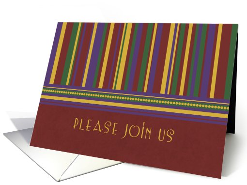 Red Stripes Business Invitation card (582827)