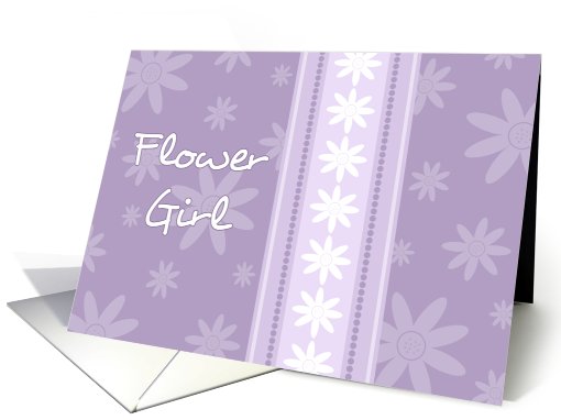 Purple Flowers Flower Girl Thank You card (583386)