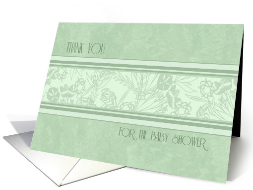Green Thank You for the Baby Shower card (583418)