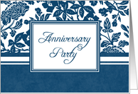 Blue Flowers Anniversary Party Invitation Card