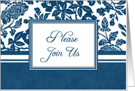 Blue Flowers Invitation Card