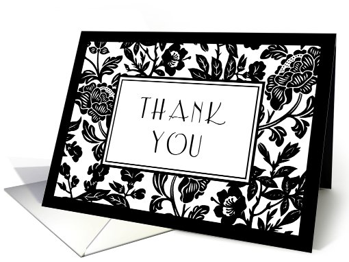 Black and White Flowers Thank You for your Sympathy card (584457)