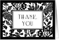 Black and White Flowers Thank You for your Sympathy Card