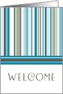 Blue Stripes Employee Welcome Card