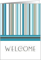 Blue Stripes Customer Welcome Card