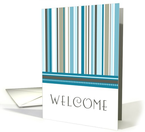 Blue Stripes Welcome to the Neighborhood card (584469)