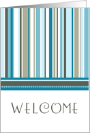 Blue Stripes Welcome to the Neighborhood Card