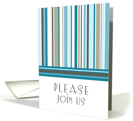 Blue Stripes Business Invitation card (584475)