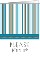 Blue Stripes Business Invitation Card