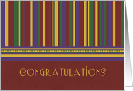 Red Stripes Congratulations College Card
