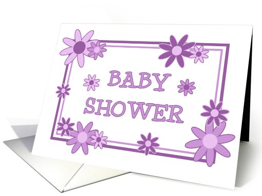 Purple Flowers Baby Shower Invitation card (585283)