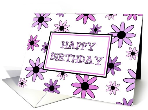 Purple and Pink Flowers Friend Birthday card (585417)