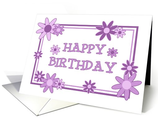 Purple Flowers Girls Birthday card (585500)