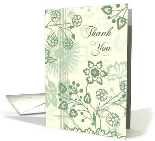 Green Flowers Thank You card (585506)