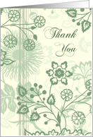 Green Flowers Thank You for your Thoughtfulness Card