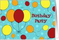 Balloons Birthday Party Invitation Card