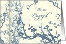 Blue and Beige Floral We are Engaged Card