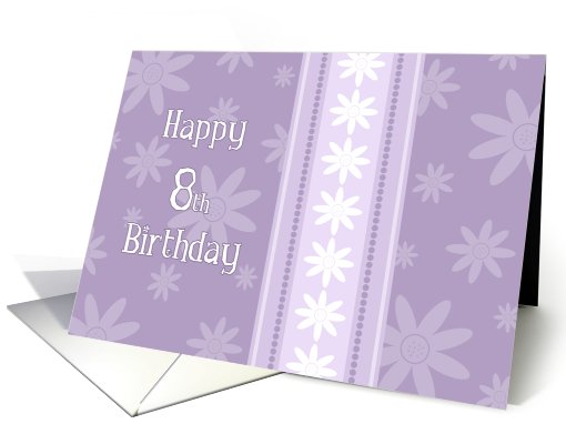 Purple Flowers 8th Birthday card (587330)